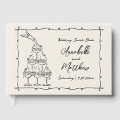 Retro Hand Drawn Wedding ゲストブック (正面)