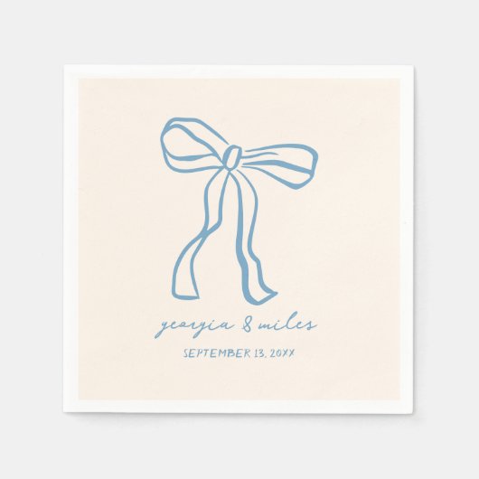 Retro Hand Drawn Wedding Napkins スタンダードカクテルナプキン (正面)