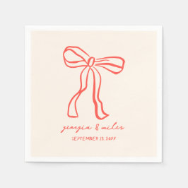 Retro Hand Drawn Wedding Napkins スタンダードカクテルナプキン