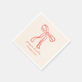 Retro Hand Drawn Wedding Napkins スタンダードカクテルナプキン (角)