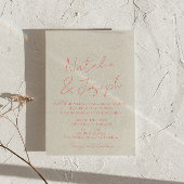 Retro Hand Written Whimsical All In One Wedding 招待状