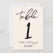Retro Hand Written Whimsical Wedding Table Number 招待状 (正面)