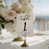 Retro Hand Written Whimsical Wedding Table Number 招待状
