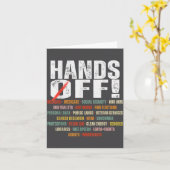 Retro Hands Off Protest Public Lands Medicare Patr カード (黄色い花)