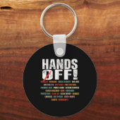 Retro Hands Off Protest Public Lands Medicare Patr キーホルダー (正面)