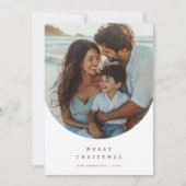 Retro Handwriting Arch Photo Beach Christmas Card シーズンカード (正面)