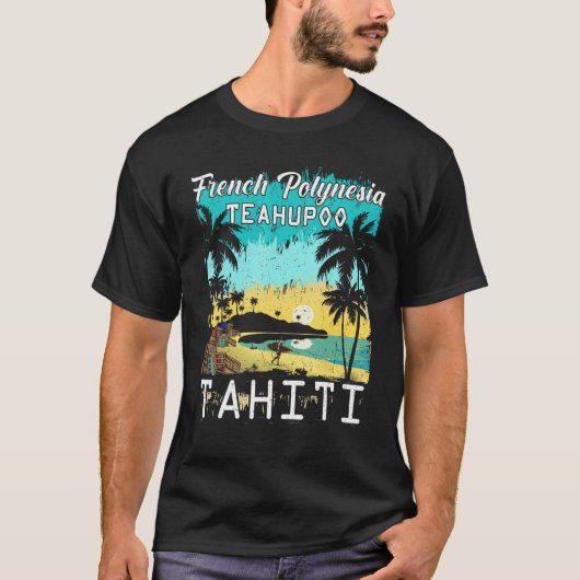 Retro Hang Ten California Surfing Crew Tシャツ (正面)