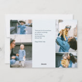 Retro Happy 1st Father's Day 12 Photo Collage Blue シーズンカード (裏面)