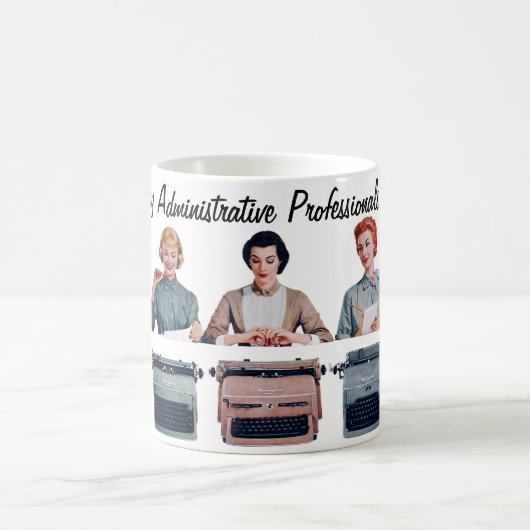 Retro Happy Administrative Professionals Day  コーヒーマグカップ (中央)