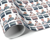 Retro Happy Administrative Professionals Day  ラッピングペーパー (ロールコーナー)