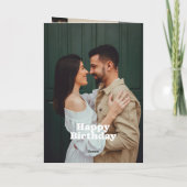 Retro Happy Birthday 3 Photo カード (裏面)