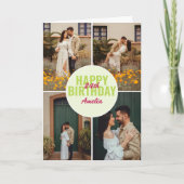 Retro Happy Birthday 6 Photo カード (正面)