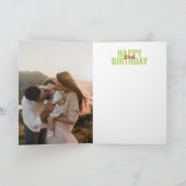 Retro Happy Birthday 6 Photo カード (内部)