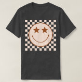 Retro Happy Face Checkered Pattern  Smile Face Tre Tシャツ (デザイン正面)