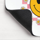 Retro Happy Face Shirt Checkered Pattern Smile Fac マウスパッド (コーナー)