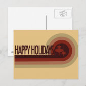 Retro Happy Holidays シーズンポストカード (正面/裏面)