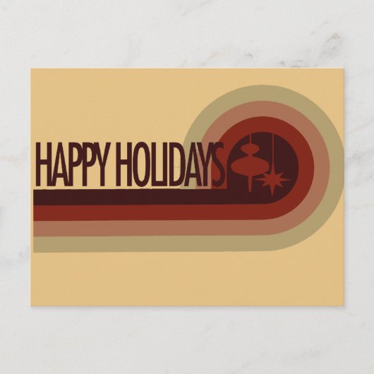 Retro Happy Holidays シーズンポストカード (正面)