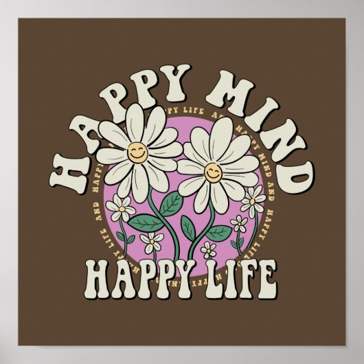 Retro Happy Mind Happy Life ポスター (正面)