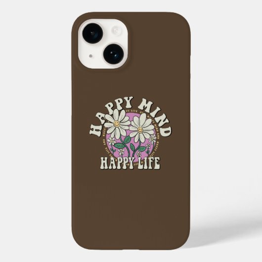 Retro Happy Mind Happy Life Case-Mate iPhoneケース (裏面)
