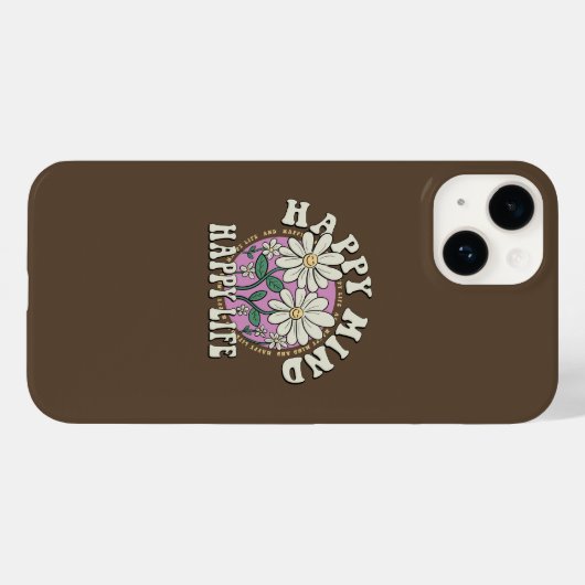 Retro Happy Mind Happy Life Case-Mate iPhoneケース (裏面 (横))