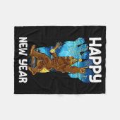 Retro Happy New Year 2026 Bigfoot Lovers New Years フリースブランケット (正面(横))