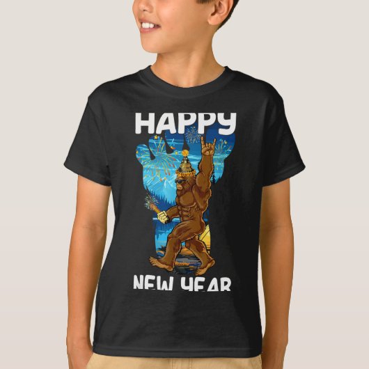 Retro Happy New Year 2026 Bigfoot Lovers New Years Tシャツ (正面)
