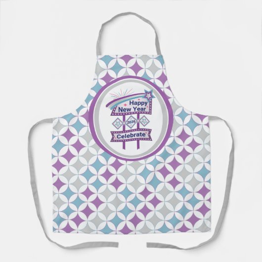 Retro Happy New Year Sign – Celebrate Marquee エプロン (正面)