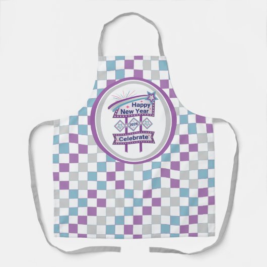 Retro Happy New Year Sign – Celebrate Marquee エプロン (正面)