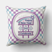 Retro Happy New Year Sign – Celebrate Marquee クッション (裏面)