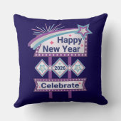 Retro Happy New Year Sign – Celebrate Marquee クッション (裏面)