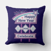 Retro Happy New Year Sign – Celebrate Marquee クッション (正面)