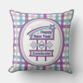 Retro Happy New Year Sign – Celebrate Marquee クッション (正面)