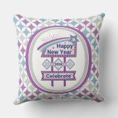 Retro Happy New Year Sign – Celebrate Marquee クッション (裏面)