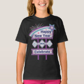 Retro Happy New Year Sign – Celebrate Marquee Tシャツ (正面)