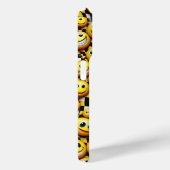 Retro Happy Smiley Face Phone Case - Wavy Yellow  Case-Mate iPhoneケース (裏面 / 右)