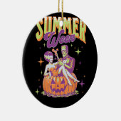 Retro Happy Summerween Funny Frankenstein Monster  セラミックオーナメント (右)