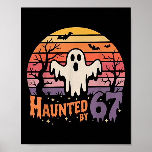 Retro Haunted Meme 67 Six Seven 6 7 ポスター (正面)