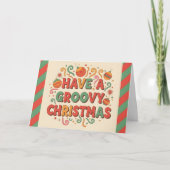 Retro Have a Groovy Christmas シーズンカード (正面)