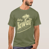 Retro Hawaii Vibes with Palm Trees and Surfboard Tシャツ (正面)
