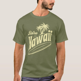 Retro Hawaii Vibes with Palm Trees and Surfboard  Tシャツ