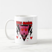 Retro Heart Breaker Valentines Day Tiger Love コーヒーマグカップ (左)