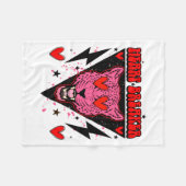 Retro Heart Breaker Valentines Day Tiger Love  フリースブランケット (正面(横))