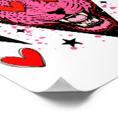 Retro Heart Breaker Valentines Day Tiger Love  ポスター (角)