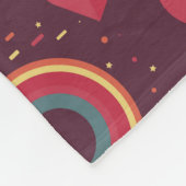Retro Hearts and Circles Pattern フリースブランケット (角)