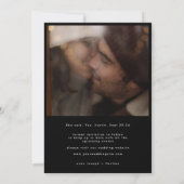 Retro Hearts Black White Photo Modern Wedding セーブザデート (裏面)