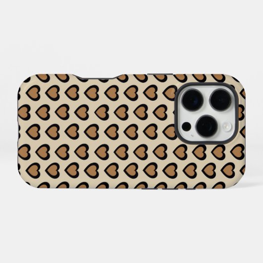 Retro Hearts Leopard iPhoneケース (裏面横)