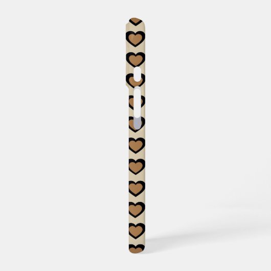 Retro Hearts Leopard iPhone 16ケース (左側面)