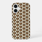 Retro Hearts Leopard iPhone 16ケース (裏面)