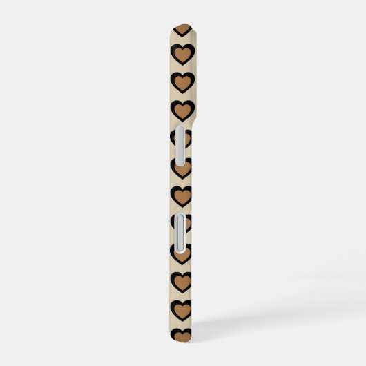 Retro Hearts Leopard iPhone 16ケース (右側面)