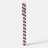 Retro Hearts Pink Black & White iPhoneケース (左側面)